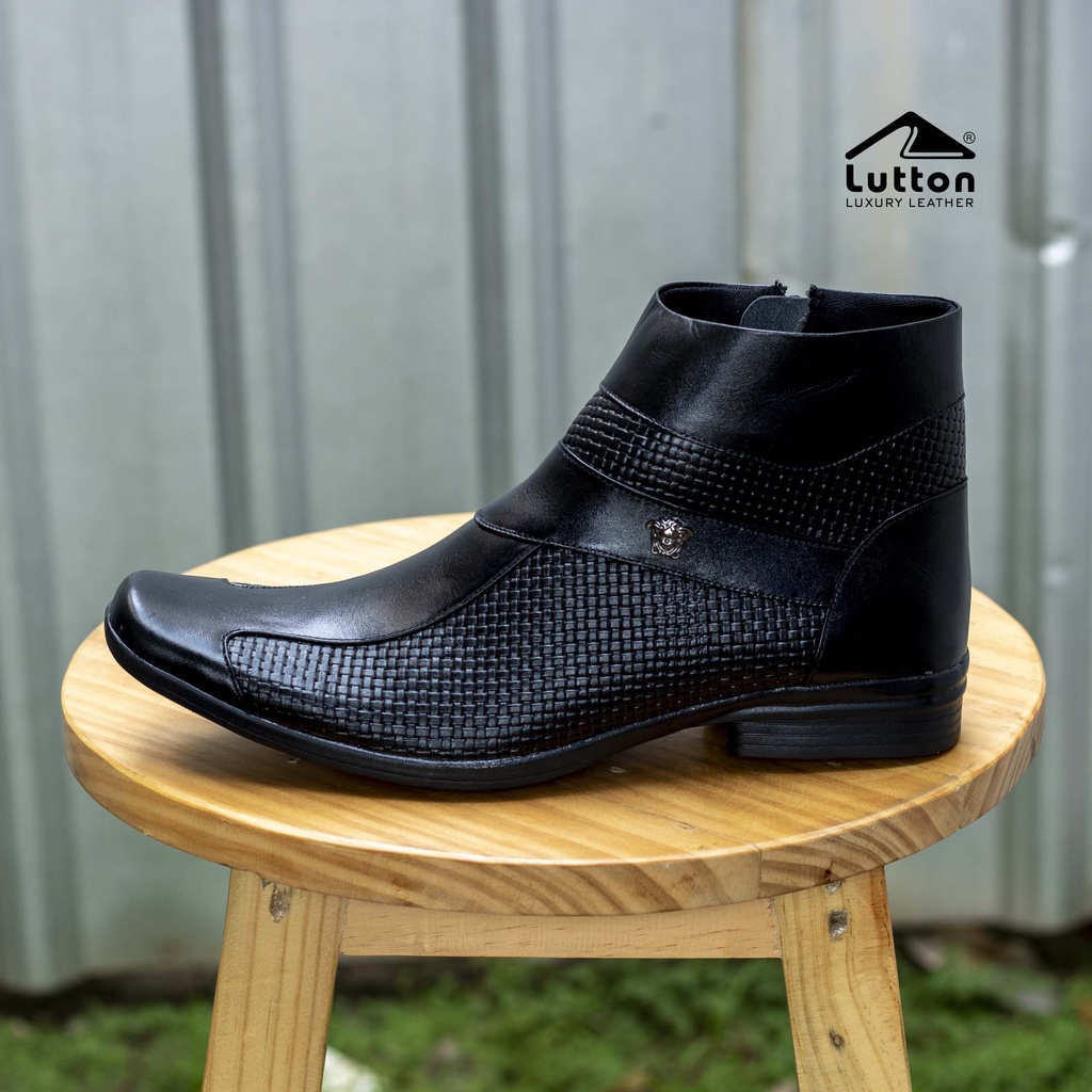 Lutton 39-43 Sepatu Boot PDH Kulit Asli BT 505