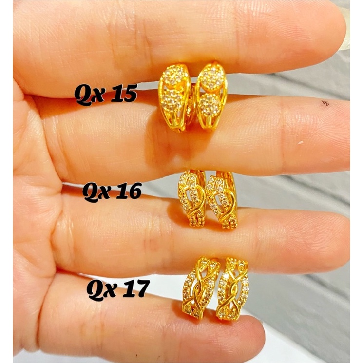 ANTING GIWANG WARNA EMAS PERMATA WANITA IMITASI QX