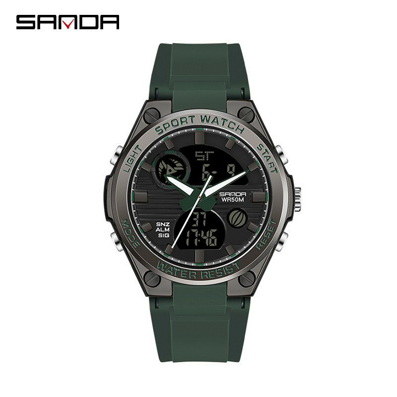 NEW ARRIVAL!! SANDA 6067 Jam Tangan Wanita Digital Analog Dual Time Shockproof Anti Air