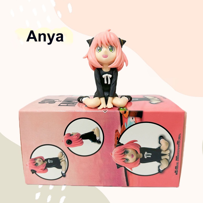 Mainan Action Figure Anime Anya Lovely Girl SPY X Family Anya Posisi Duduk Bahan PVC Ukuran 9cm Untuk Anak