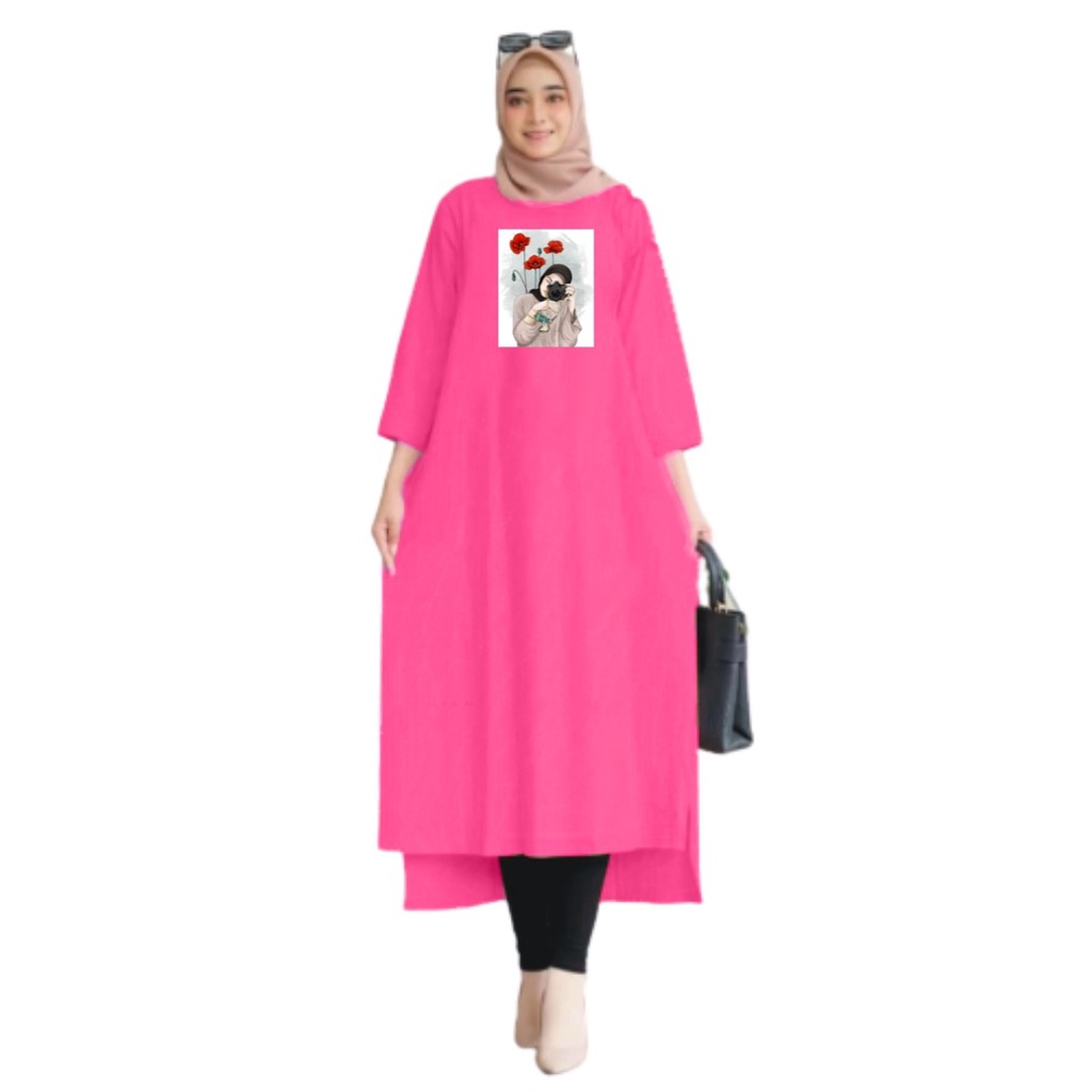 Tunik Panjang Muslimah Mawar