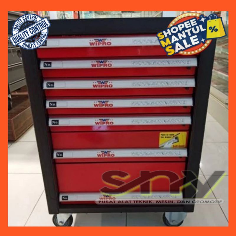 Tool Box/Kit Set Cabinet 7 Susun - Lemari Kunci Perkakas WIPRO 7 Laci Plus Kunci 143 pcs