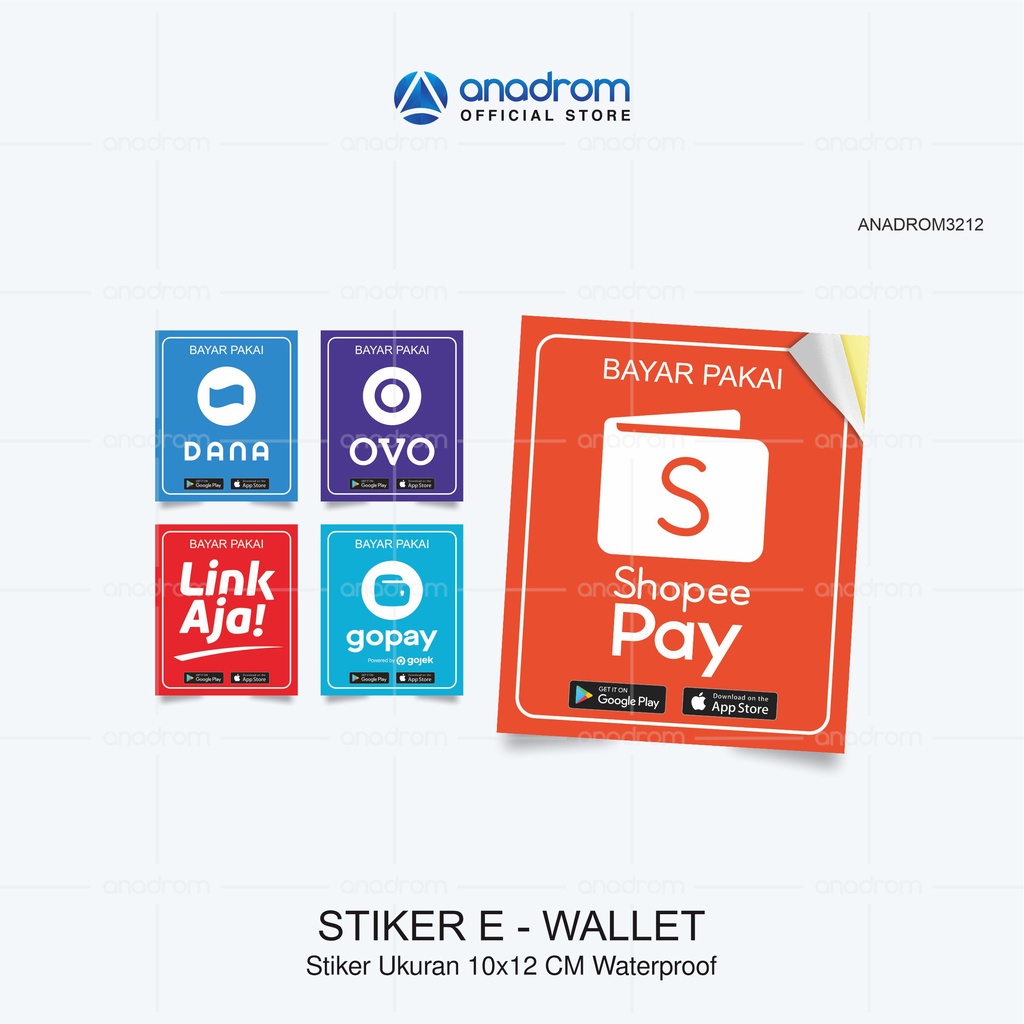 

Stiker E - Wallet I UV Print Size 10x12 Cm I Anadrom 3212