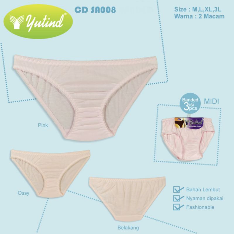 3PCS CELANA DALAM YUTIND/CELANA DALAM PEREMPUAN MURAH