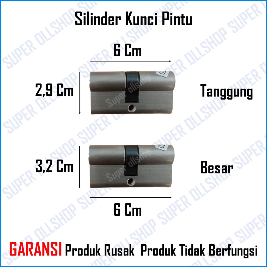 Silinder Kunci Pintu Rumah Besar / Cylinder Anak Kunci Pintu Rumah Besar Tanggung / Isi Silinder Kunci Pintu Rumah Kecil