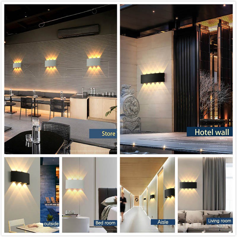 【COD】Lampu Dinding Taman Outdoor COB / 2/4/6/8 Mata 220V LED Wall Light Minimalis 2/4/6/8 Watt LAMPU TEMPEL COCOK UNTUK TEMBOK PILAR OUTDOOR INDOOR RUMAH