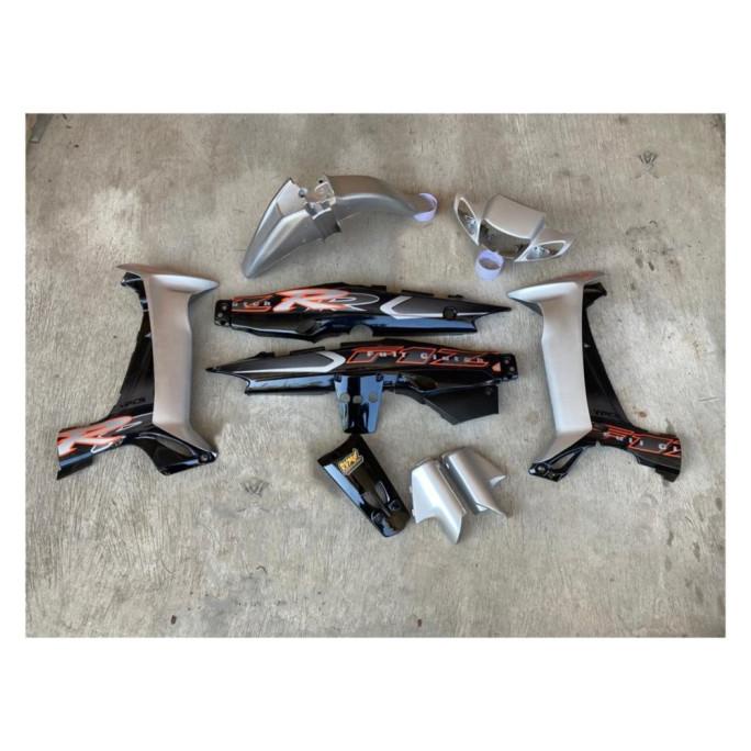 Cover body halus fizr fiz r full clutch warna hitam silver full set
