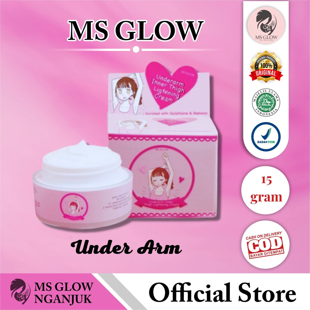 [BPOM] UNDERARM MS GLOW ORIGINAL - CREAM LIPATAN HITAM, PEMUTIH LIPATAN HITAM, PEMUTIH KETIAK, CREAM