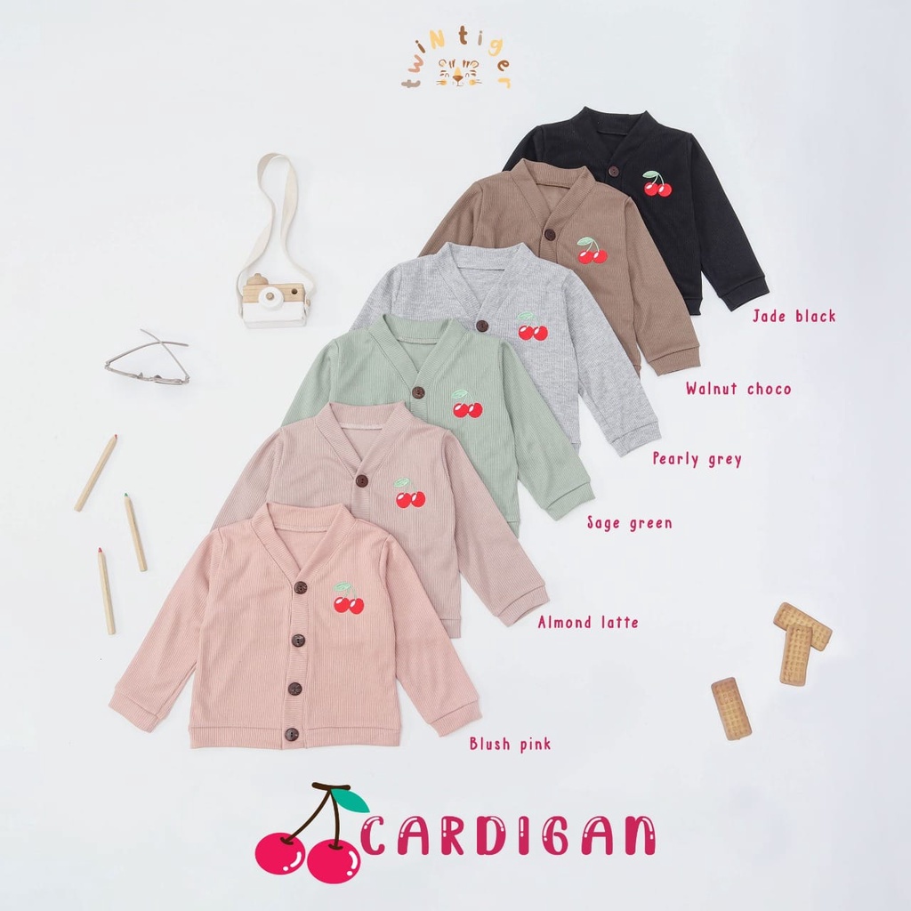 Twin Tiger Cardigan Cherry 1-5 Tahun Cardigan Rib Anak Perempuan Adem CBKS