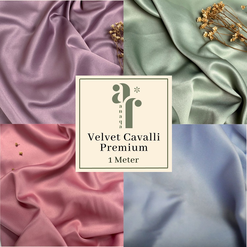 1 Meter Kain Satin Silk Velvet PREMIUM Bahan Dress, Dalaman, Bridesmaid, Kebaya