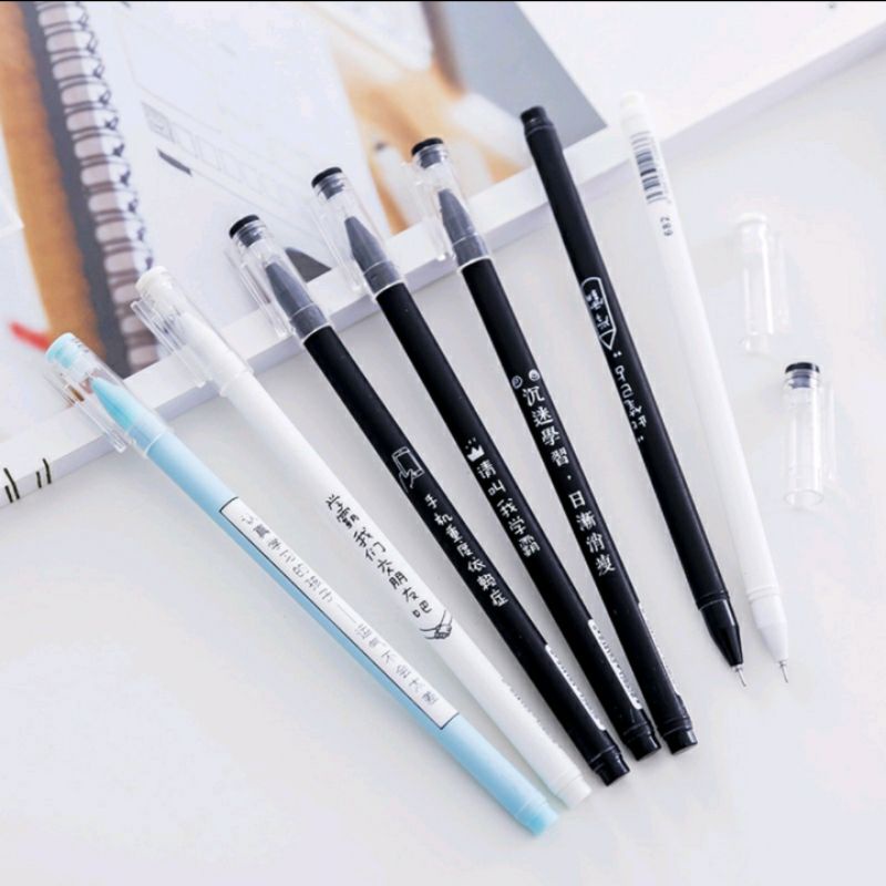 PEN MOTIF TULISAN JEPANG CUTE TINTA WARNA HITAM