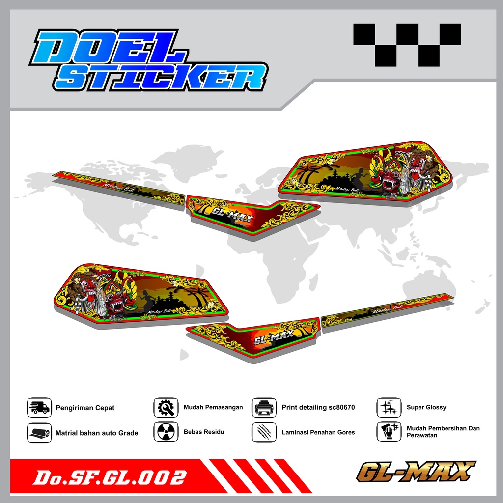 Sticker Striping GL PRO , MAX List Variasi Hologram pelangi,Crome Doel  002