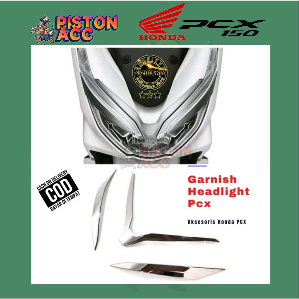 aksesoris Honda PCX 150/Garnish Headlight Hiasan Lampu depan /Alis Pcx