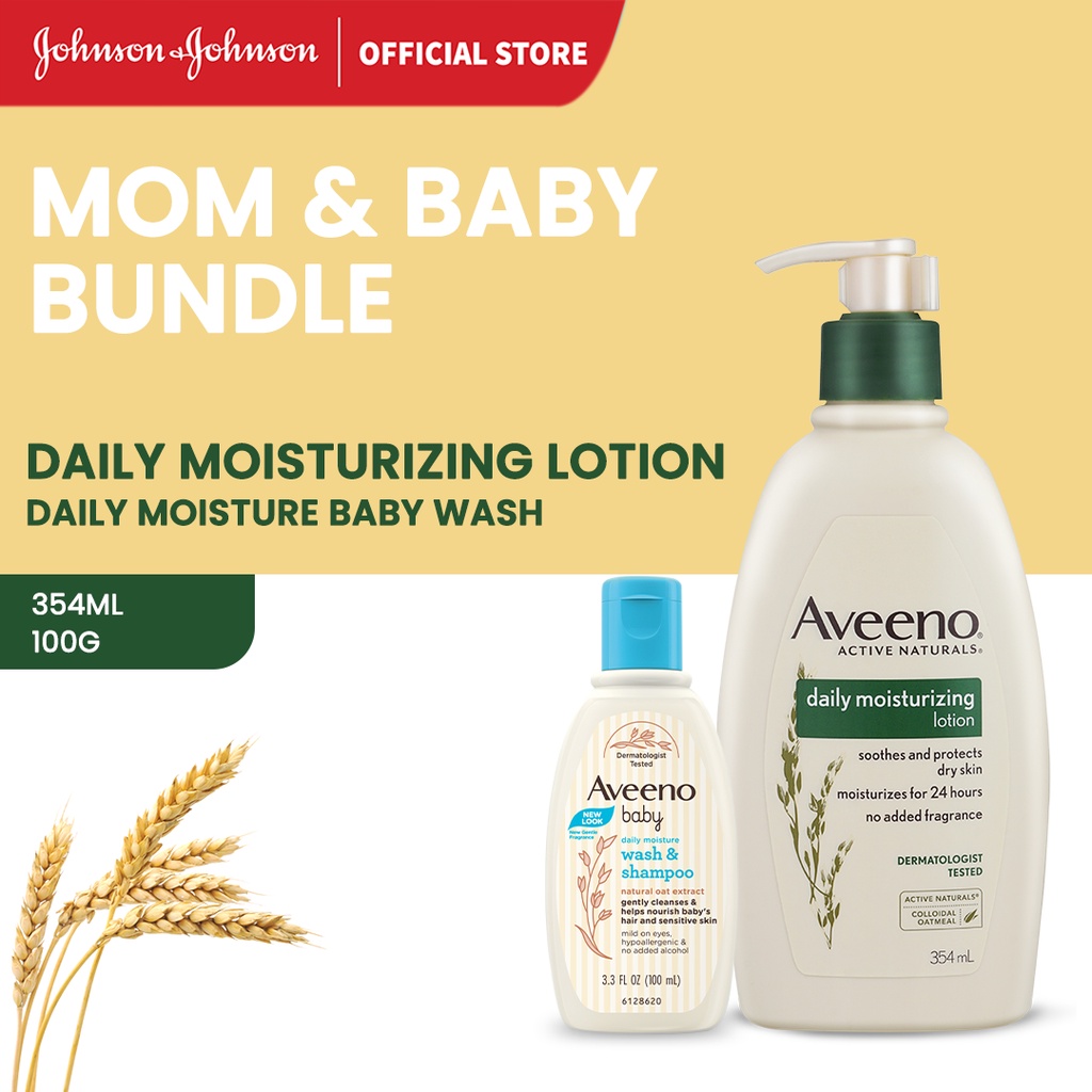 AVEENO Daily Moisturizing Lotion + Daily Moisture Baby Wash Shampoo - Mom &amp; Baby Bundles