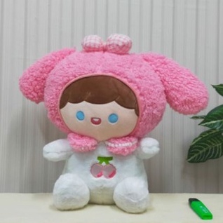 Boneka Anak Kostum Bordir Cherry Size 14&quot;/35cm/boneka anak perempuan/kado ultah/boneka lucu