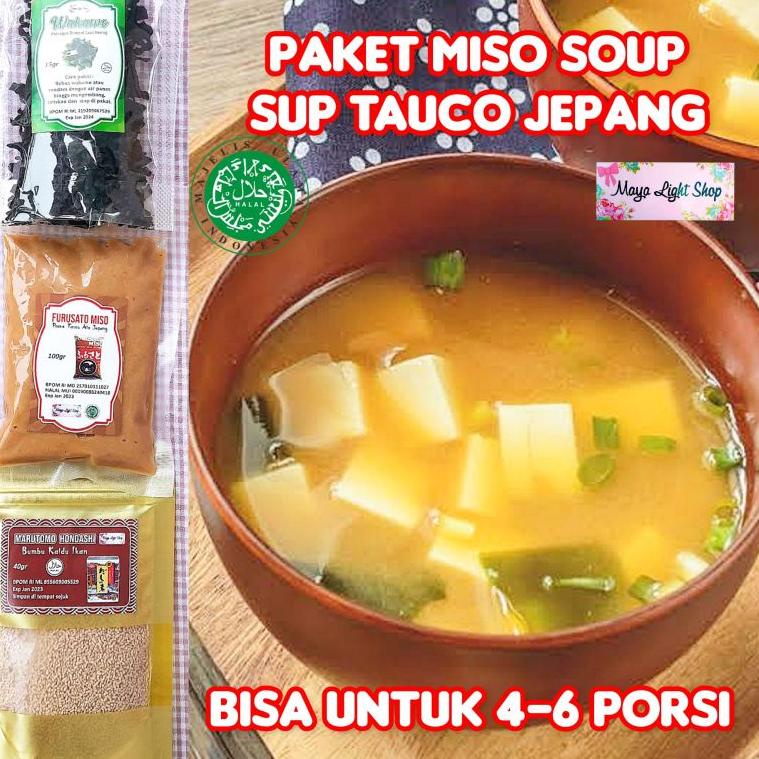 

✨9.9✨ COD Paket Miso Soup (Miso, Dashi, Wakame) kaldu ikan tauco jepang wakame murah sup miso jepang murah !