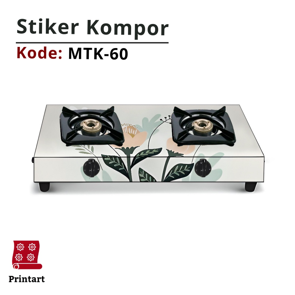 Stiker Kompor 1 Tungku dan Sticker Kompor 2 Tungku Motif Minimalis Kode MTK-60