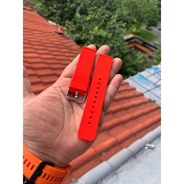 Strap tali jam tangan silikon merah 22mm smartwatch