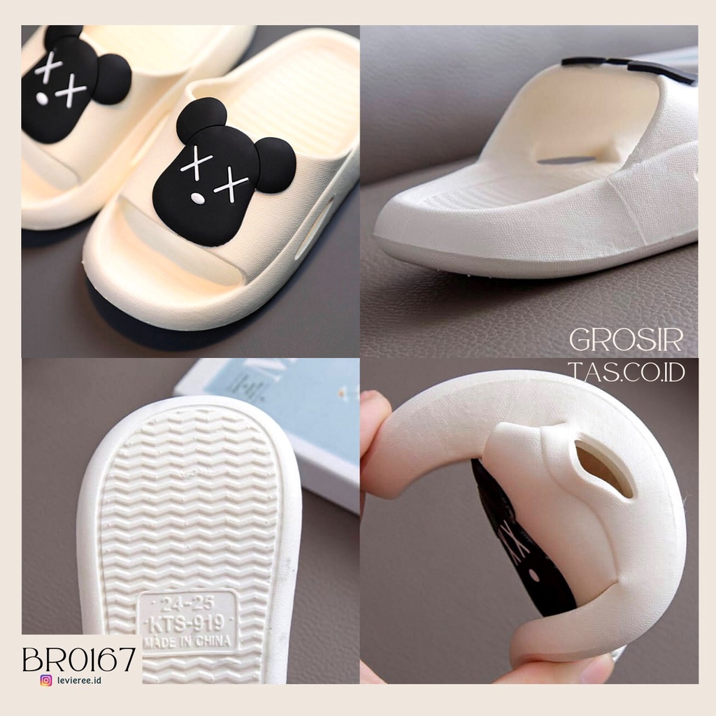 GROSIRTAS LV0167 Sandal Anak Anak Import / Slip On Jelly Motif Bear x Kaws