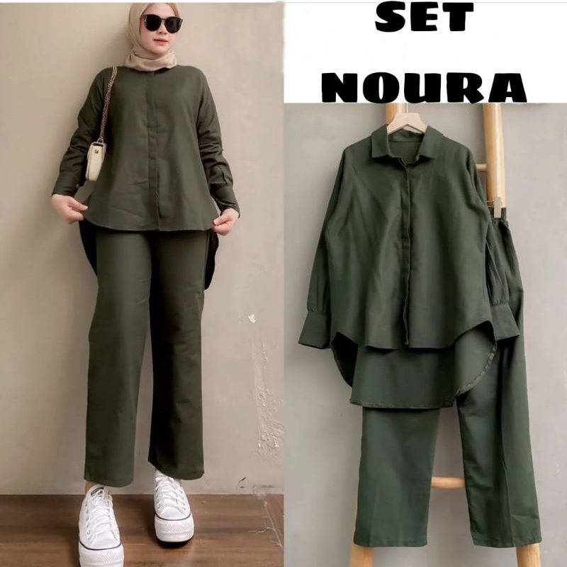 SET CELANA NOURA, SHAKILA, GAMIS HIJAB MUSLIM, SETELAN