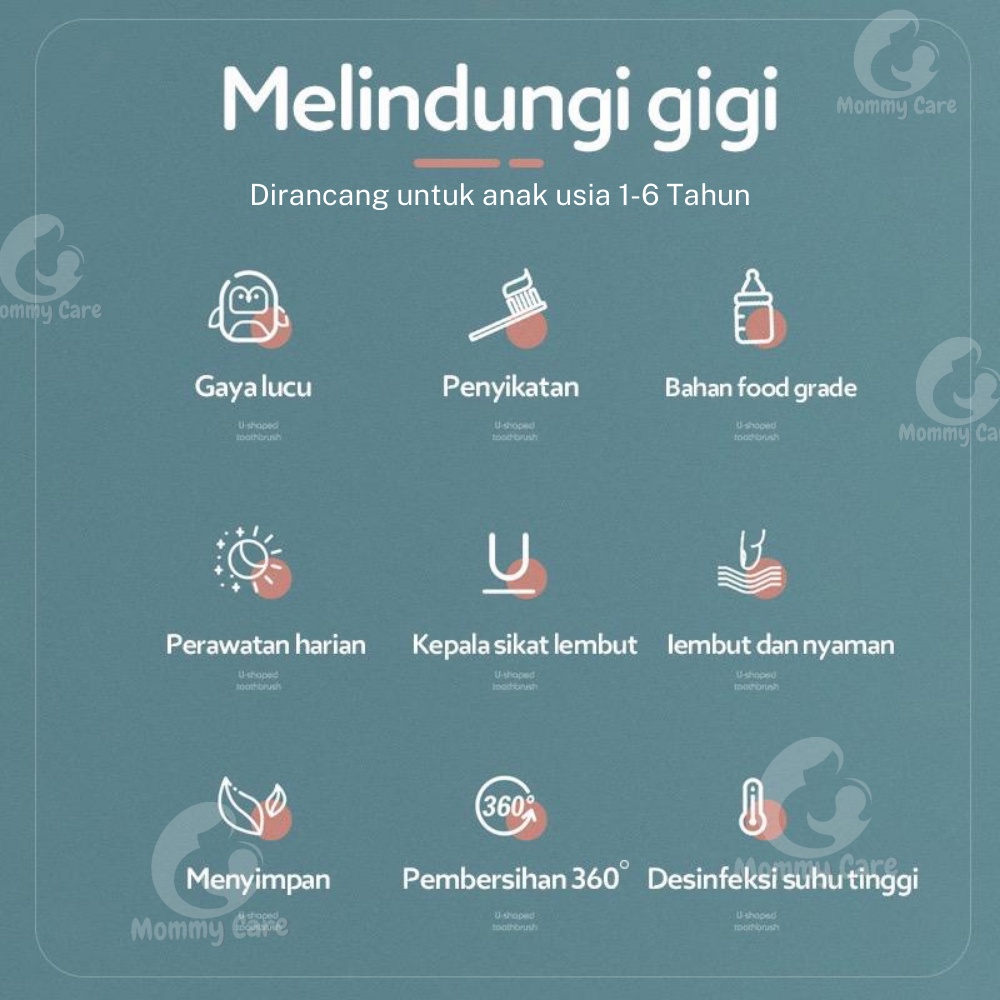 MOMMYCARE SIKAT GIGI BENTUK U BAHAN SILIKON UNTUK ANAK BAYI UNTUK 2-6 TAHUN