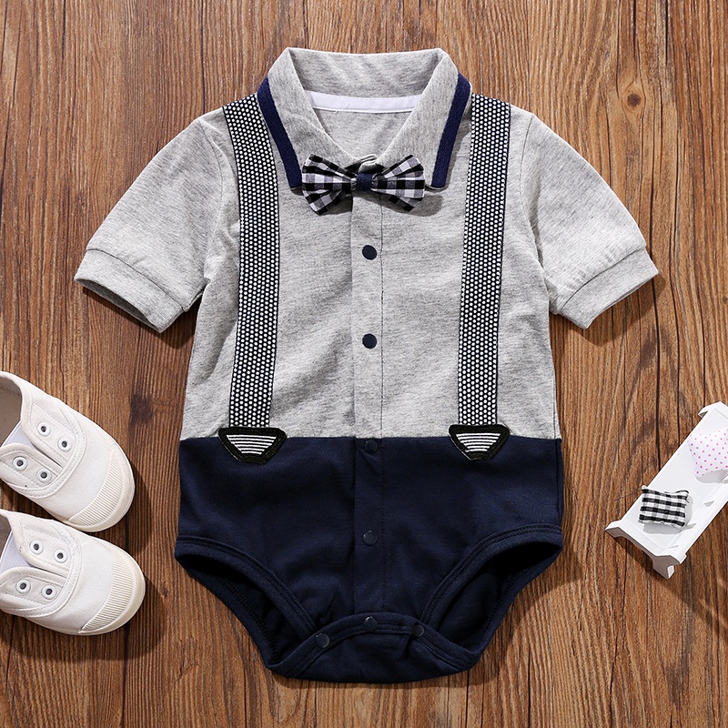 COD- Jumper anak laki laki keren lengan pendek usia 0-2 tahun / jumper impor premium TUXEDO