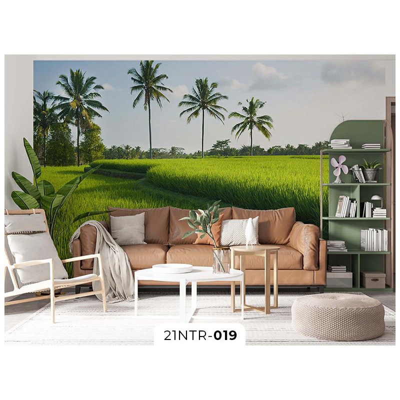 Wallpaper Custom Motif Pemandangan Alam | Mural Photowall Background Pemandangan Sawah | Wallpaper M