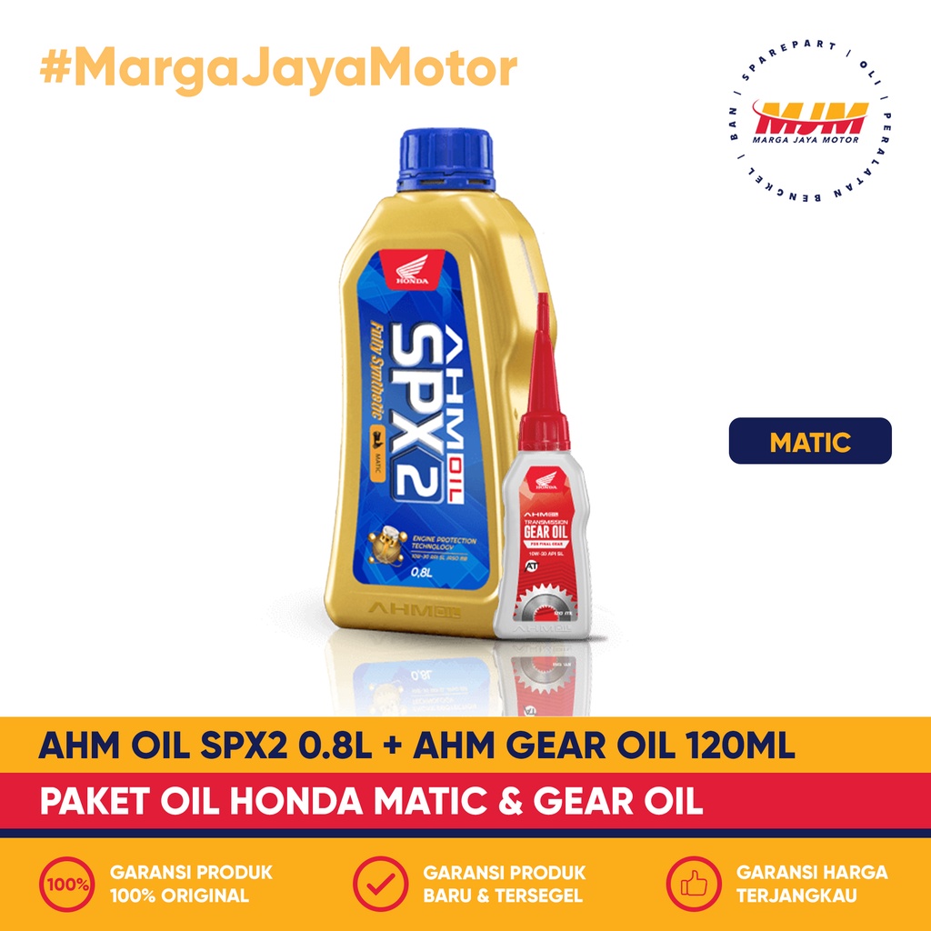 Paket Oli AHM Matic SPX2 0.8L + AHM Gear Oil 120ml