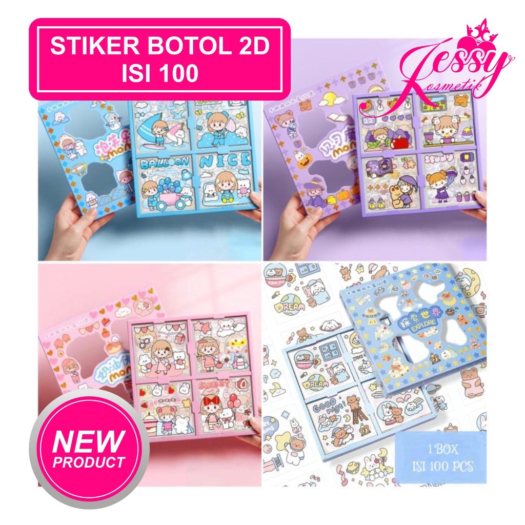

[300gr] T705 | ( 1 BOX ISI 100PCS) Stiker 2D Sticker botol minum 2D plastik anti air/Buku Diary Stiker Motif/Stiker Anti Air Stiker Motif Kartun Korea Lucu Anti Air Dekorasi Handbook Scrapbook DIY