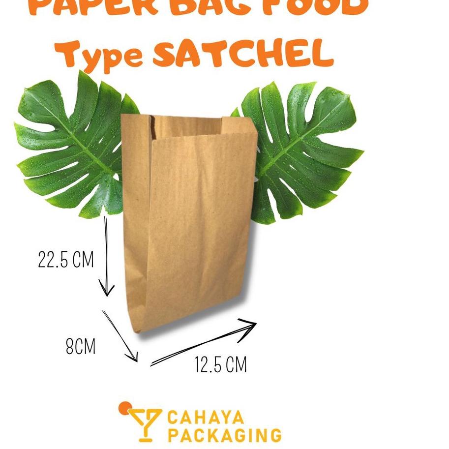 Berkualitas PAPER BAG FOOD Type SATCHEL COKLAT PUTIH / PAPER BAG . . . . . .