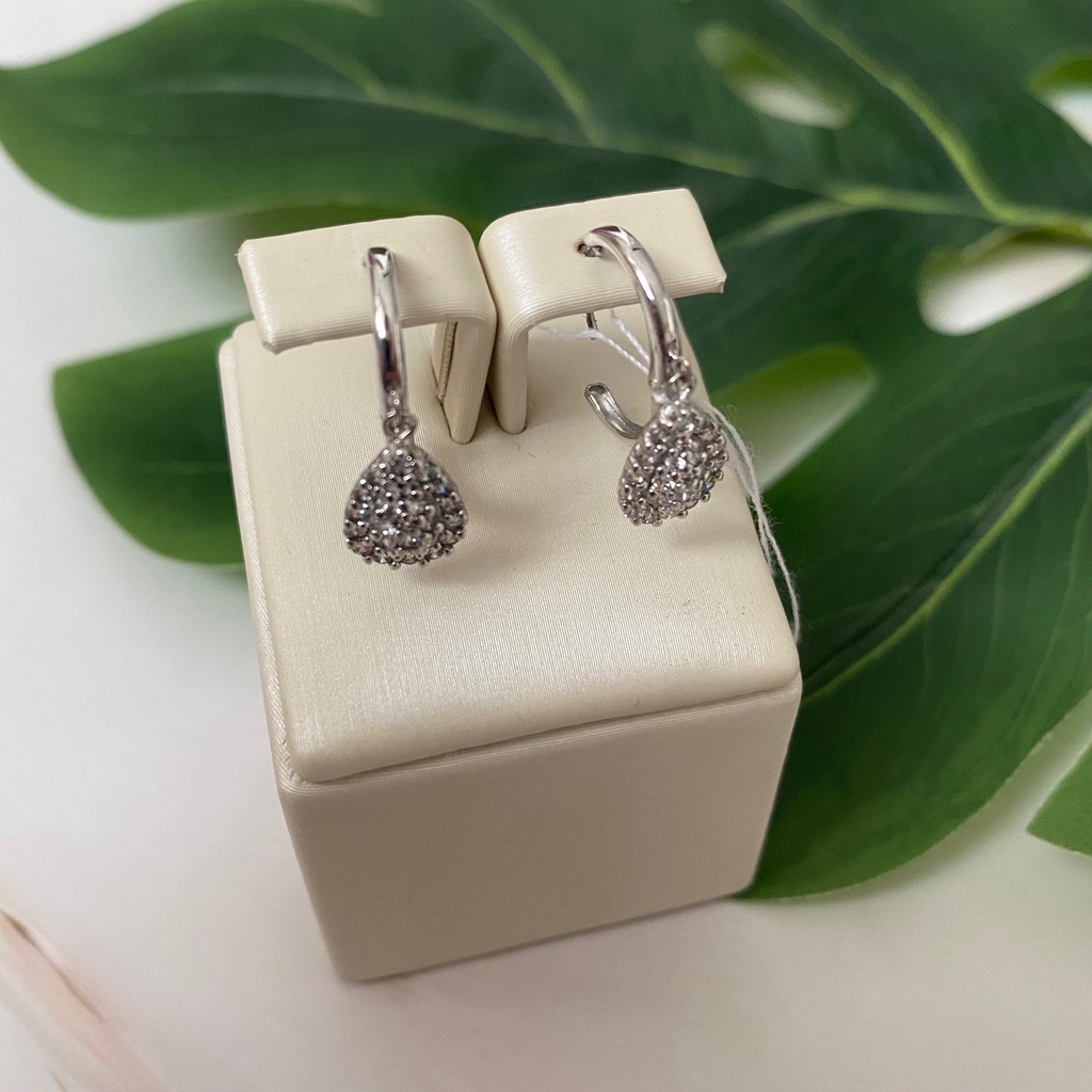 Anting Gantung Emas Putih 17K Kadar 750 Fashion Zircon 2.45 Gram