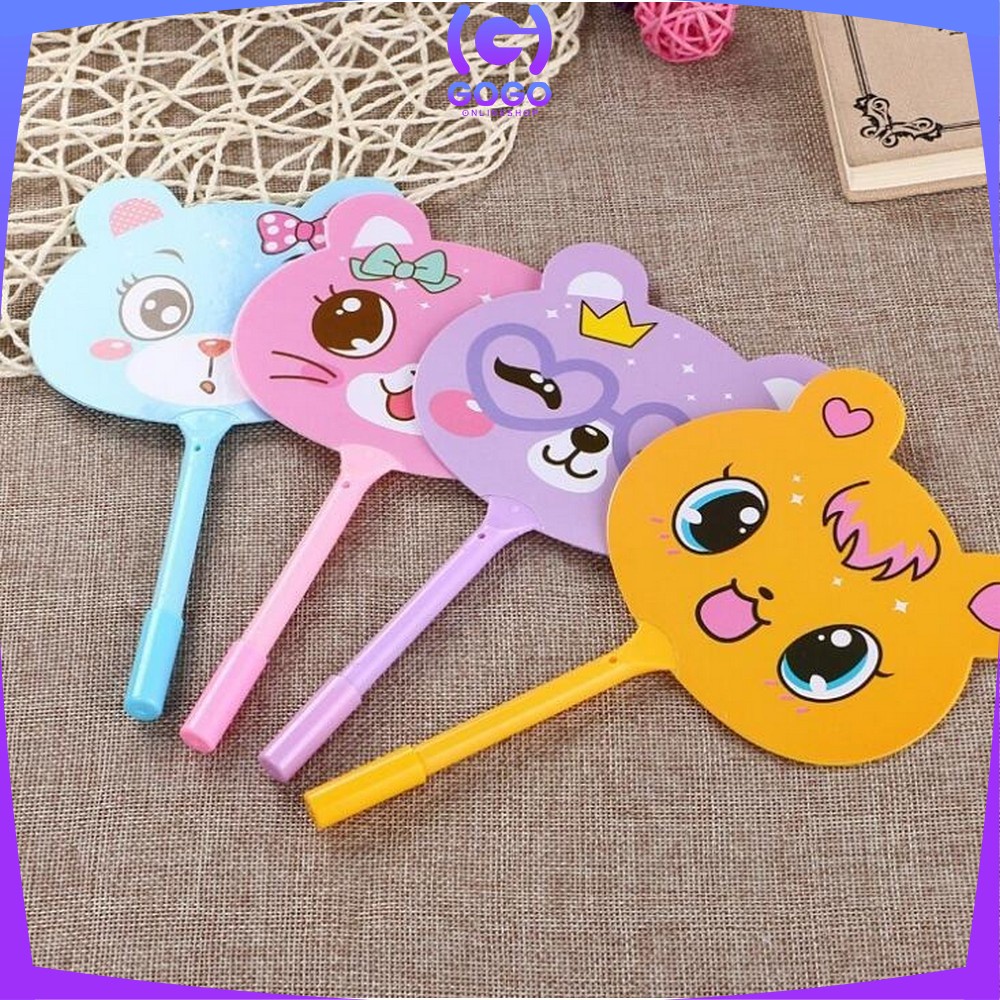 GOGO-A2 Pena Pulpen Gel Kipas / Pena Kipas Animal &amp; Buah / Pulpen Kipas Karakter Lucu Souvenir