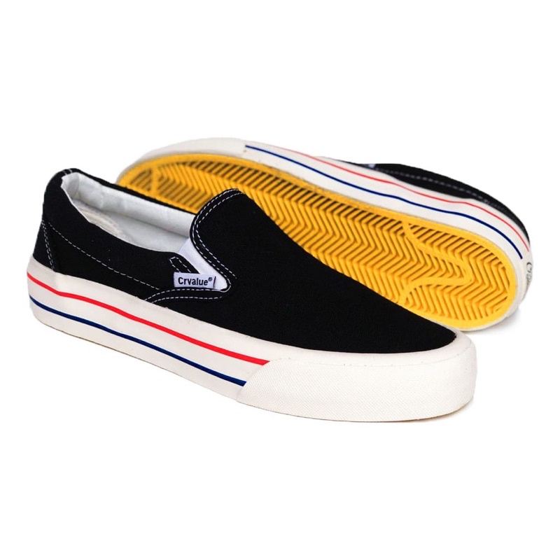 Sepatu Slip On CorvalueFootwear Doncaster Bw Redblue