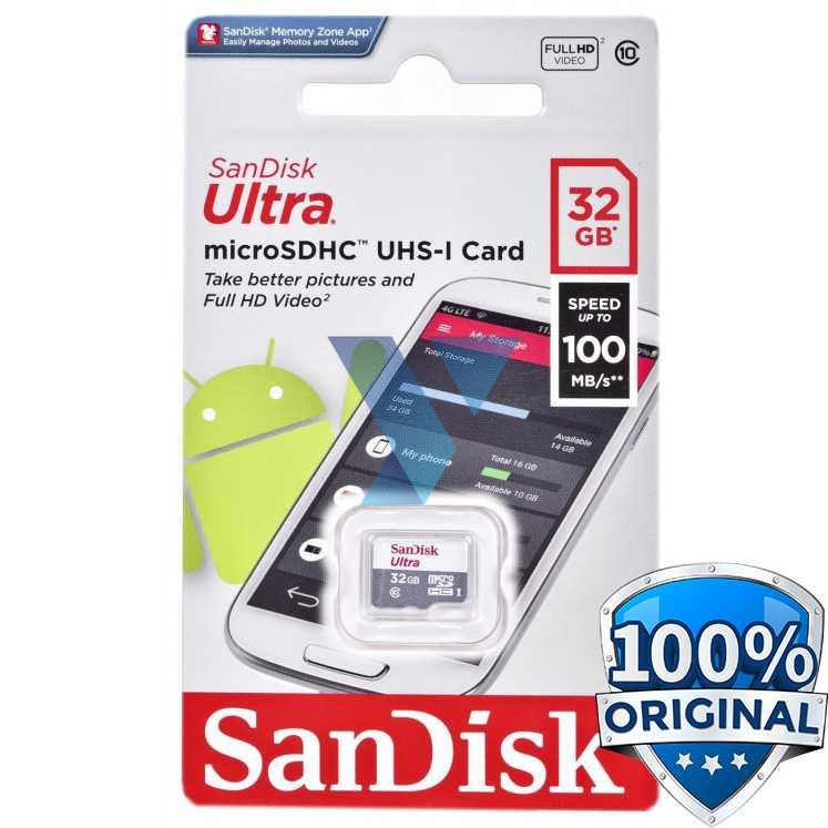 SanDisk Ultra microSDHC Card UHS-I Class 10 (100MB/s) - SDSQUNR ( Al-Yusi )