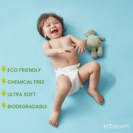 Eco Boom Bamboo Diaper Big Pack - Popok Tape Perekat Pampers Diaper Popok Sekali Pakai Popok Tape Bayi Pampers Ecoboom Friendly Diaper Popok Baby Ramah Lingkungan