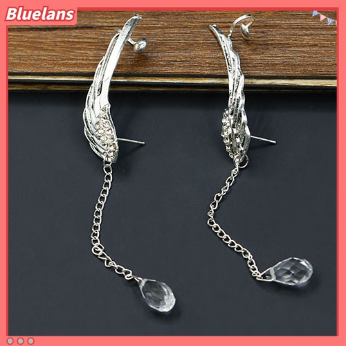 Anting Stud Tanpa Tindik Bentuk Sayap Malaikat Model Hollow