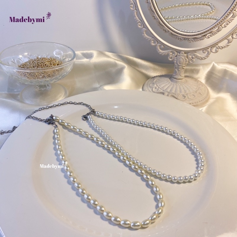 PEARL NECKLACE / Kalung Hijab Mutiara / Choker / Mutiara