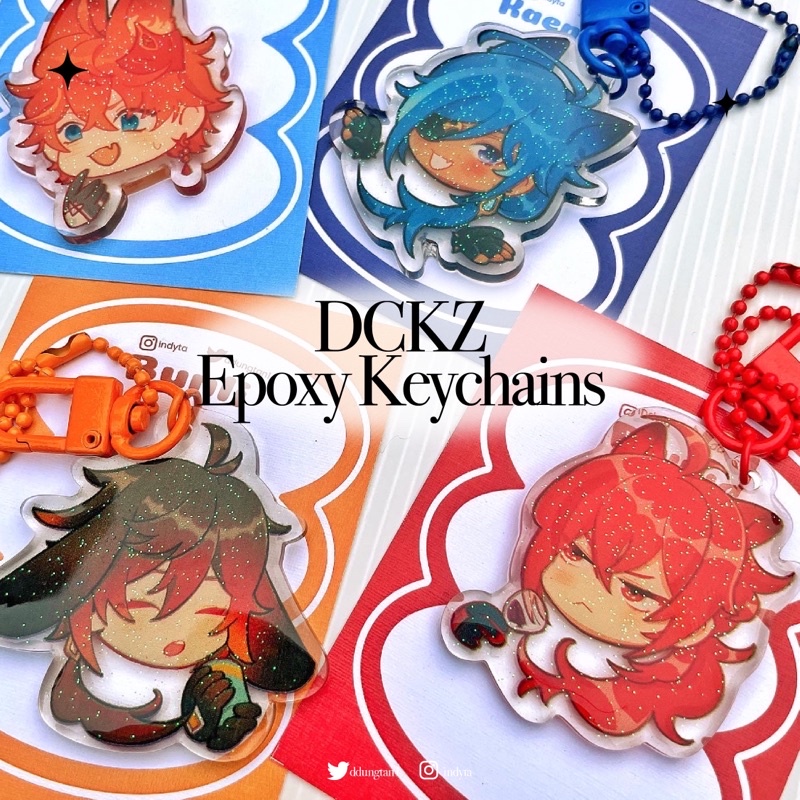 Genshin Impact Keychain Diluc Childe Kaeya Zhongli