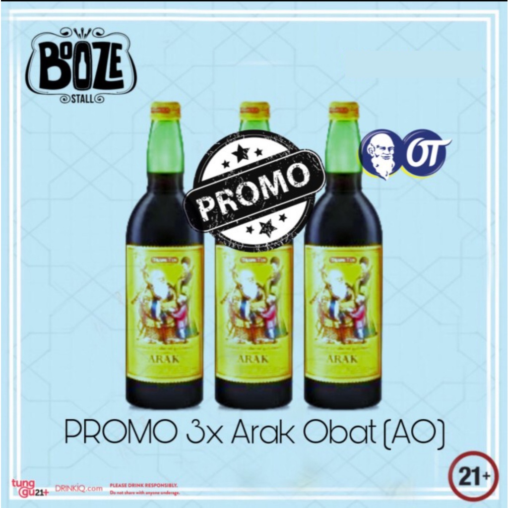 Arak Obat (AO) Orang Tua 620ml PROMO x 3btl