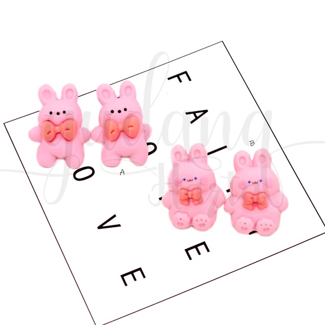 Anting Stud Wanita Pink Rabbit Earrings Motif Kelinci Pink GH 203587