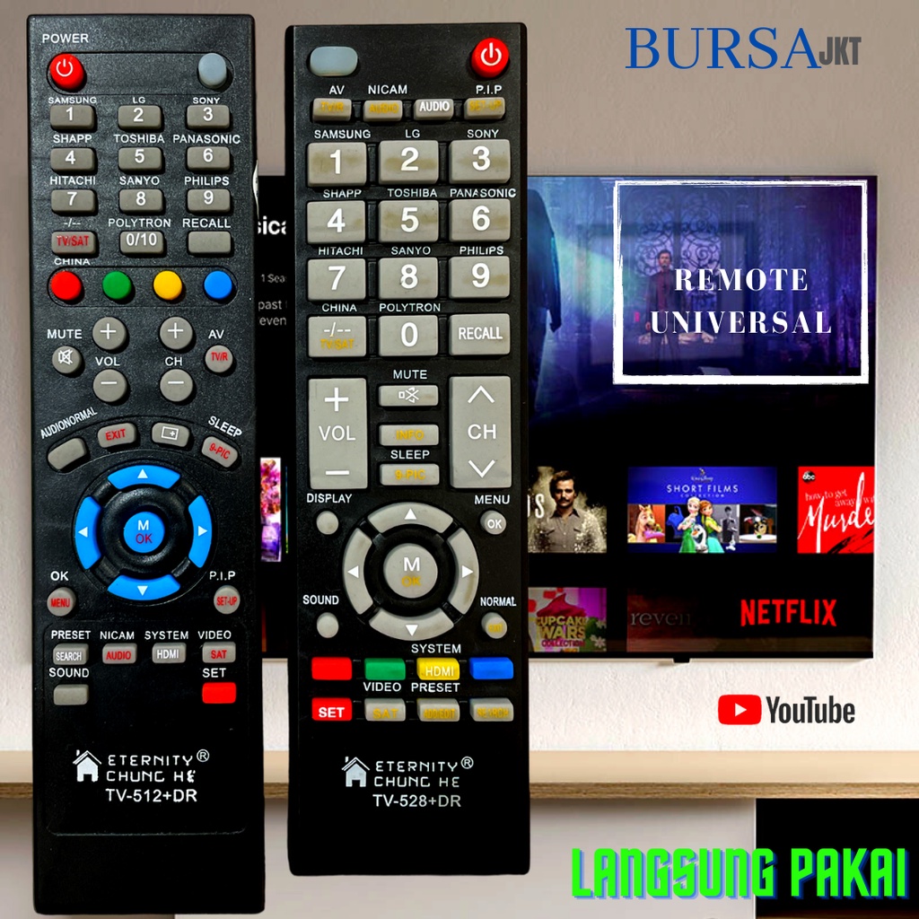 REMOTE REMOT  TV UNIVERSAL CHUNGHE 512TR TABUNG LCD LED