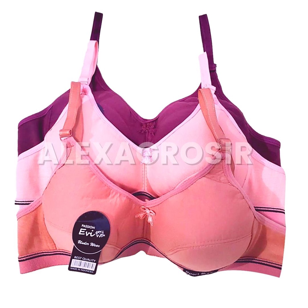 PAKET 12 PCS BH SPORT EVI - SPORT BRA TANPA KAWAT TANPA BUSA