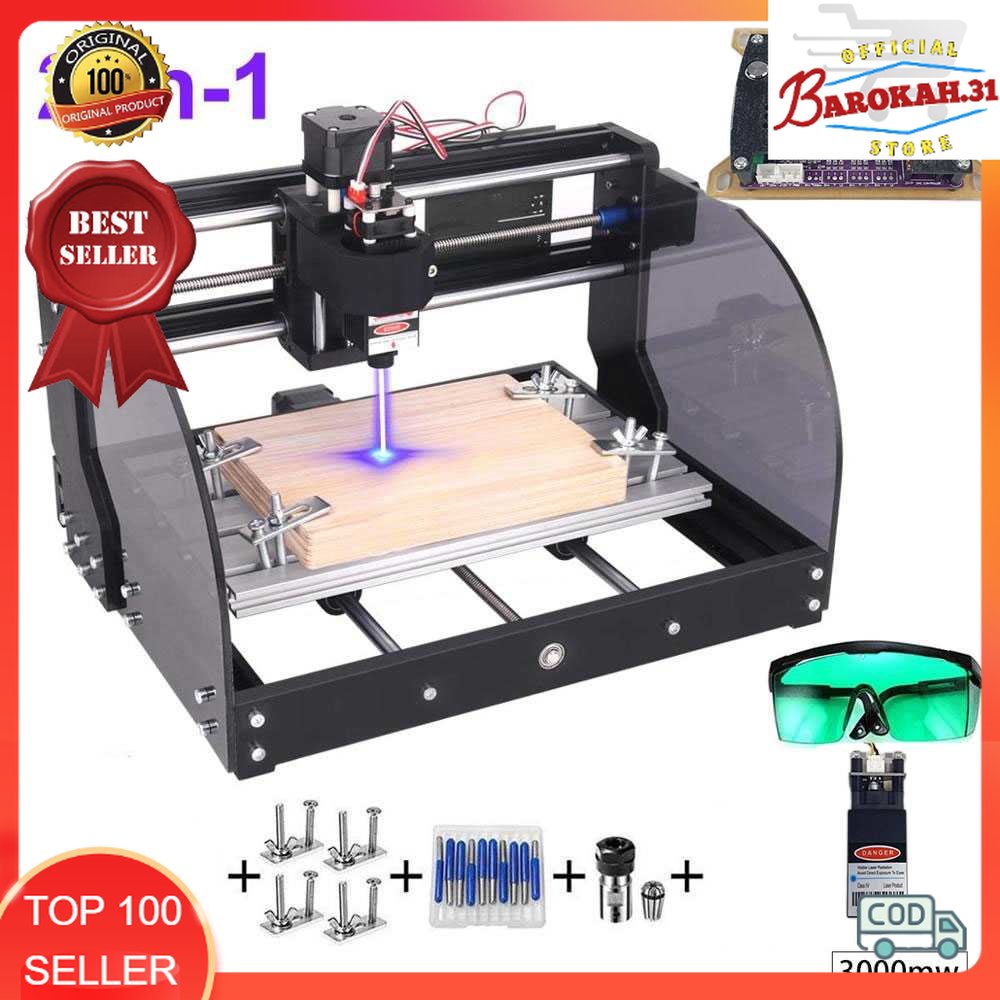 TwoWin CNC Printer 3D Ukir Laser Engraving 3-Axis Laser 3000mW - CNC3018