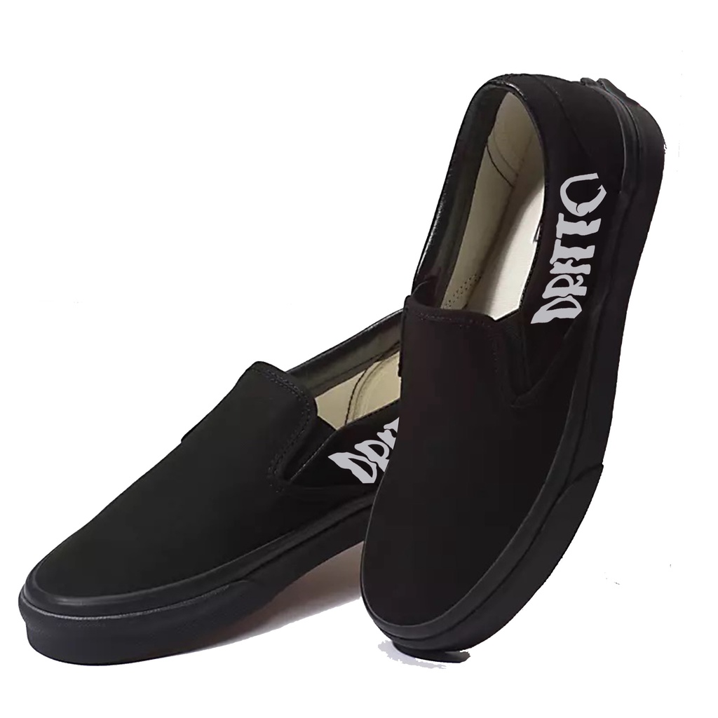 Dritto Slip on - Sepatu Slip On &quot;Fukyo&quot; - Full Black