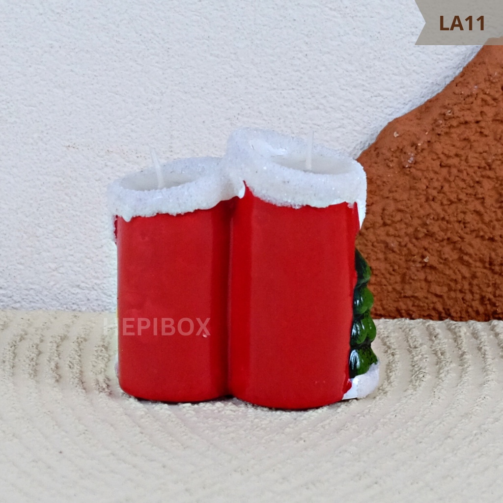 Lilin Keramik - Lilin Motif Christmas - Gift Lilin Natal - Hampers Natal | LA11