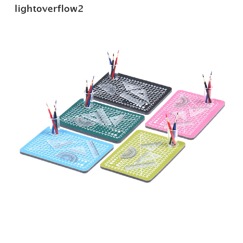(lightoverflow2) Mainan Miniatur Matras + Tempat Pensil + Penggaris Skala 1: 12 Untuk Dekorasi Rumah Boneka (ID)
