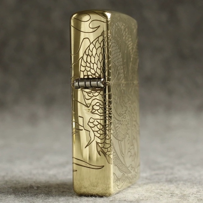 Korek Api Zippo Gold Grafir Naga / Dragon 3962-11 High Premium