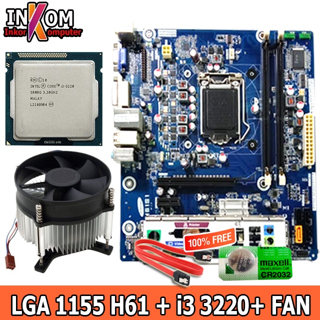 MAINBOARD MOBO MOTHERBOARD LGA 1155 h61 Plus i3 3220