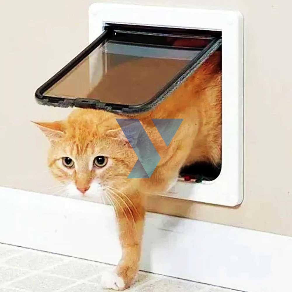 KOVELY Lubang Pintu Kucing Anjing Flap Door 4 Way Lock Size M - CFB34 ( Al-Yusi )