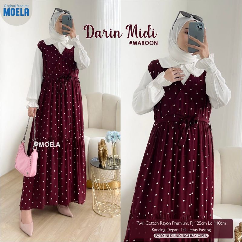 DARIN MIDI DRESS BY MOELA • BEST SELLER • KANCING DEPAN • BUSUI FRIENDLY